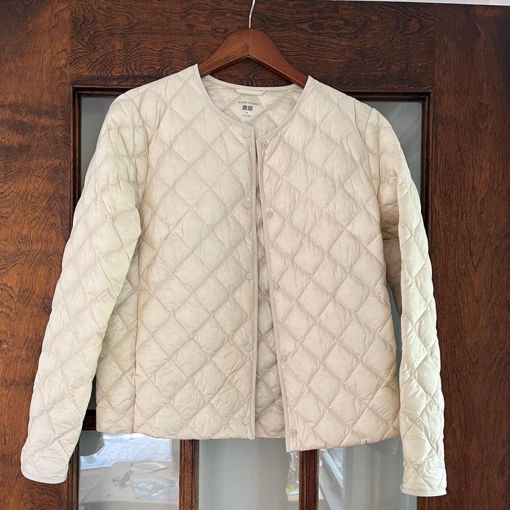 Uniqlo Quilted Lightweight Jacket in Off-White/Cream